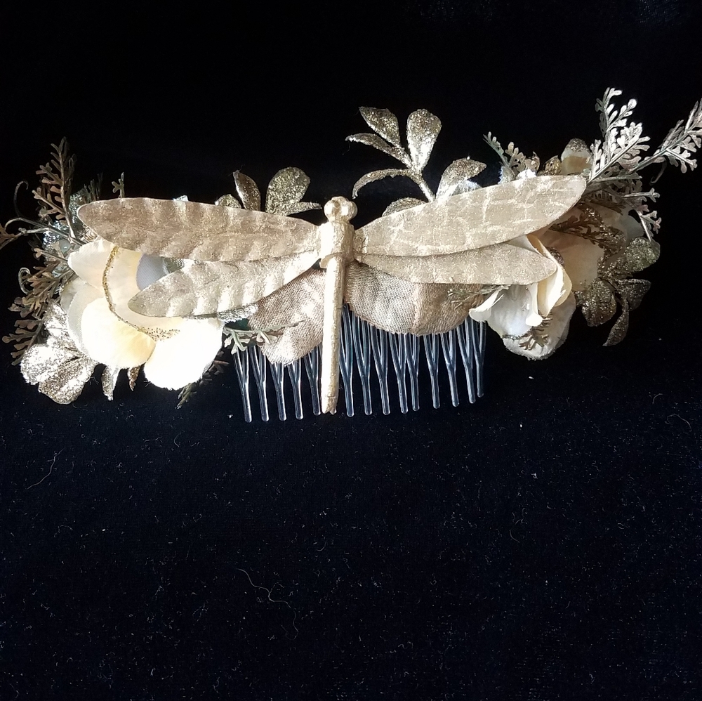 Golden Dragonfly Flower Crown - Picture 3 of 14